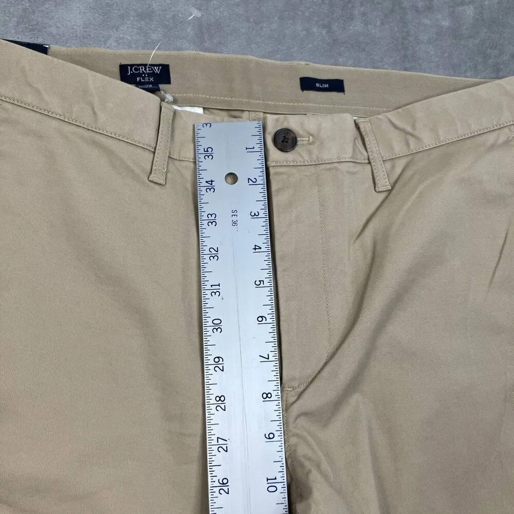 J Crew Chino Pants Mens 36x30 Khaki Slim TruTemp365 British Office Casual BZ109